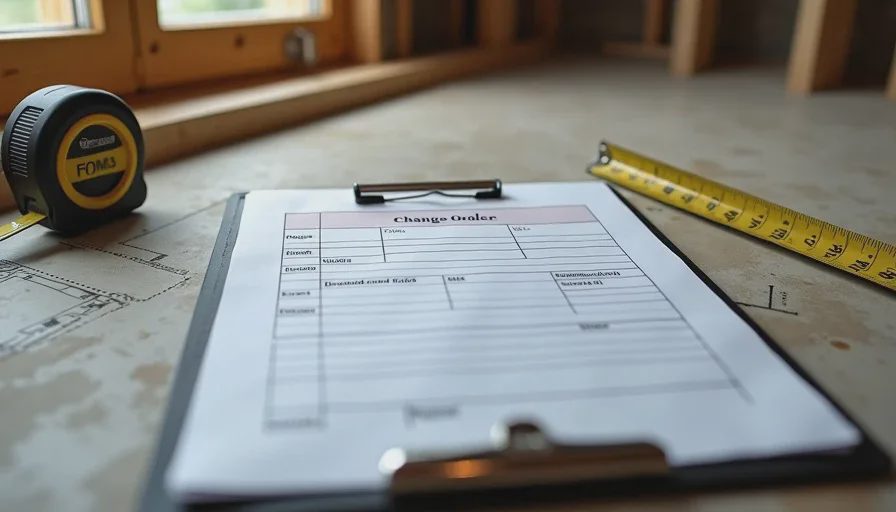 Signed residential change-order form documenting a mid-project discovery
