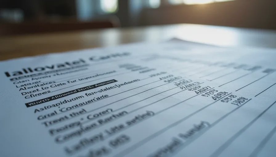 Contractor quote page with allowance line items and handwritten conversions to fixed selections