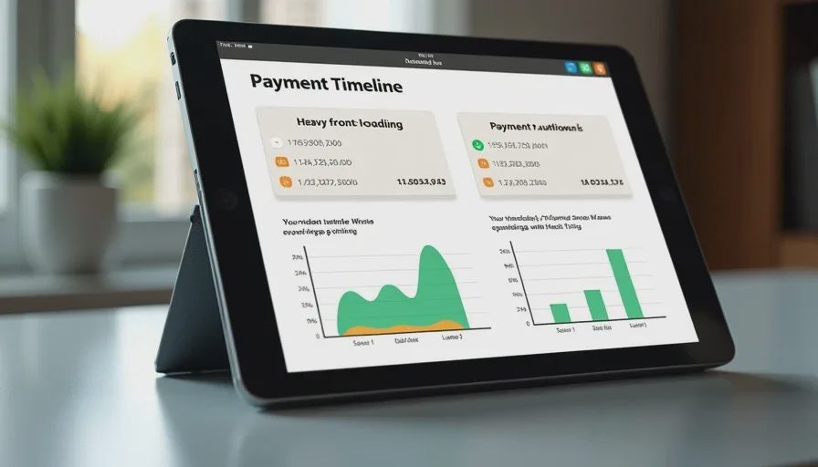Milestone payment schedule versus 50/50 split for home renovations Visual comparison of front-loaded versus milestone-based contractor payment schedules